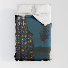 Confirmation of Love,' Magical Realism Portrait Painting by Boles����aw Biegas Duvet Cover