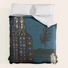 Confirmation of Love,' Magical Realism Portrait Painting by Boles����aw Biegas Comforter