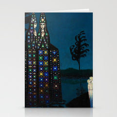 Confirmation of Love,' Magical Realism Portrait Painting by Boles����aw Biegas Stationery Card