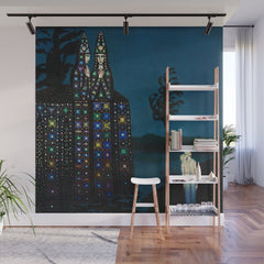 Confirmation of Love,' Magical Realism Portrait Painting by Boles����aw Biegas Wall Mural