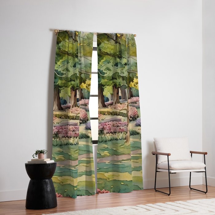 A beautiful day at the park Window Curtain