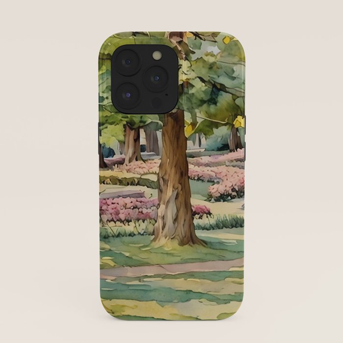 A beautiful day at the park iPhone Case