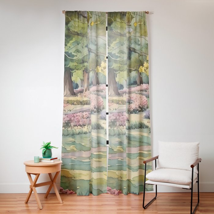 A beautiful day at the park Window Curtain