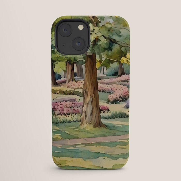 A beautiful day at the park iPhone Case