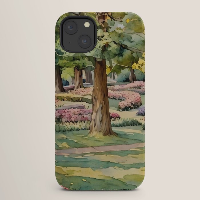 A beautiful day at the park iPhone Case