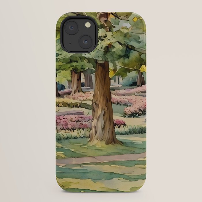 A beautiful day at the park iPhone Case