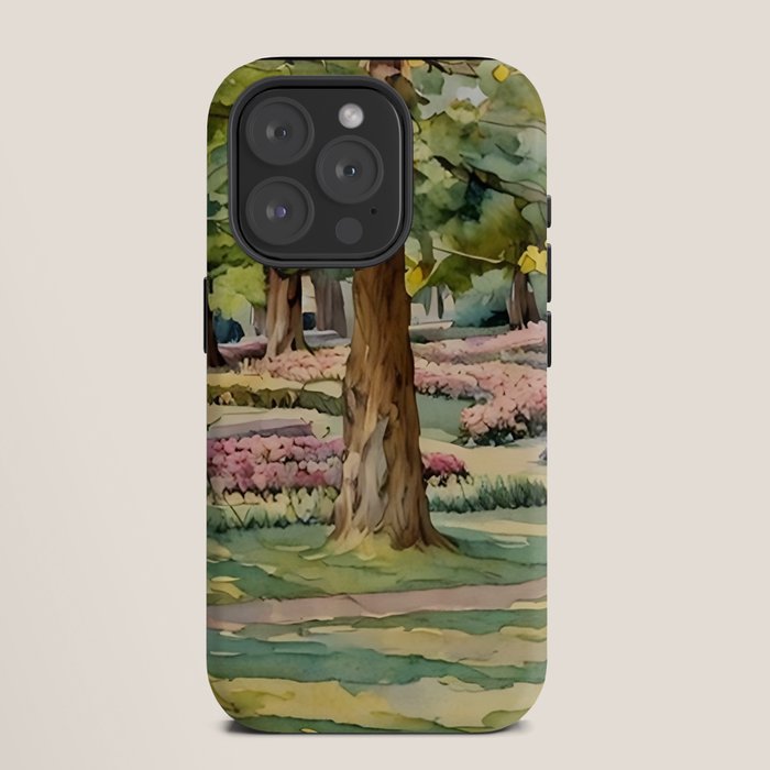 A beautiful day at the park iPhone Case