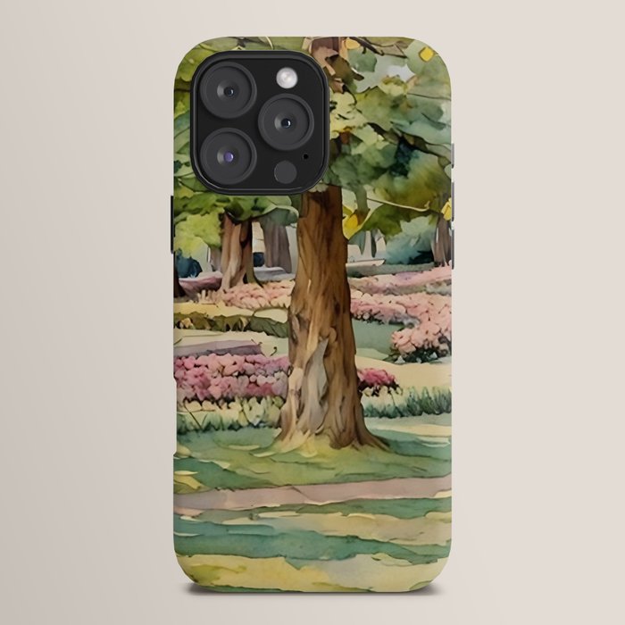 A beautiful day at the park iPhone Case
