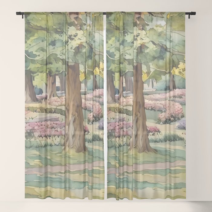 A beautiful day at the park Window Curtain