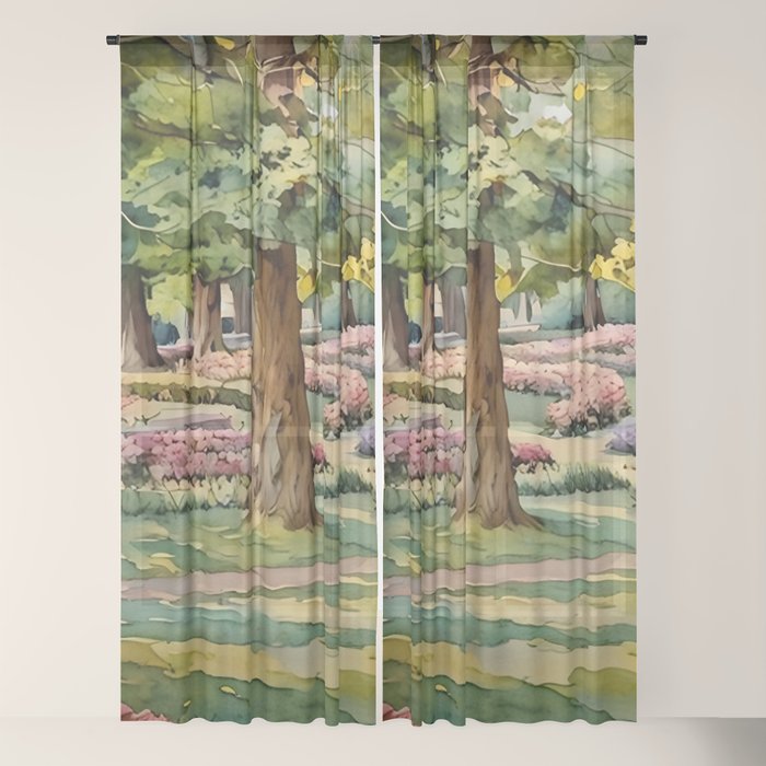 A beautiful day at the park Window Curtain