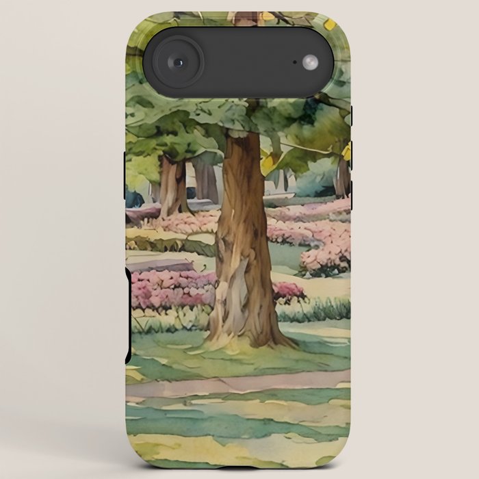 A beautiful day at the park iPhone Case