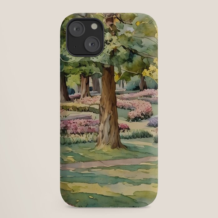 A beautiful day at the park iPhone Case