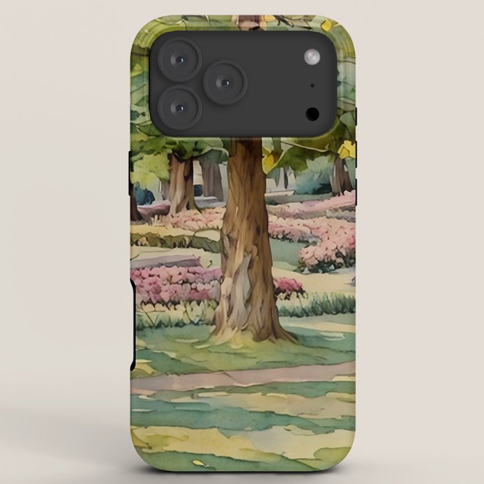 A beautiful day at the park iPhone Case