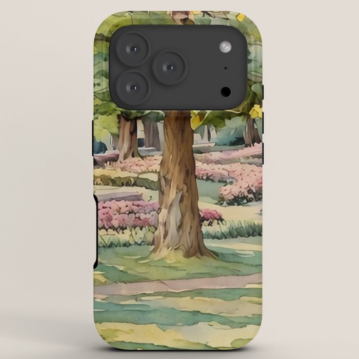 A beautiful day at the park iPhone Case