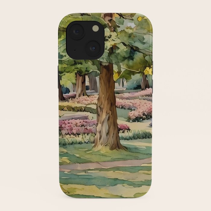 A beautiful day at the park iPhone Case