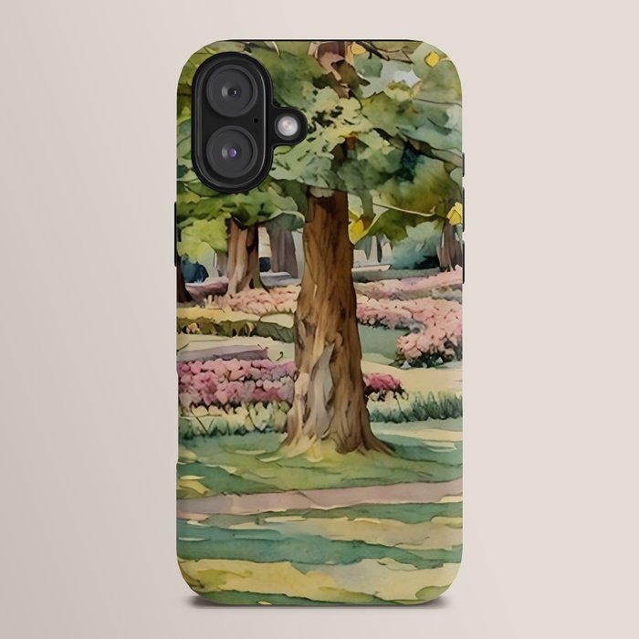 A beautiful day at the park iPhone Case