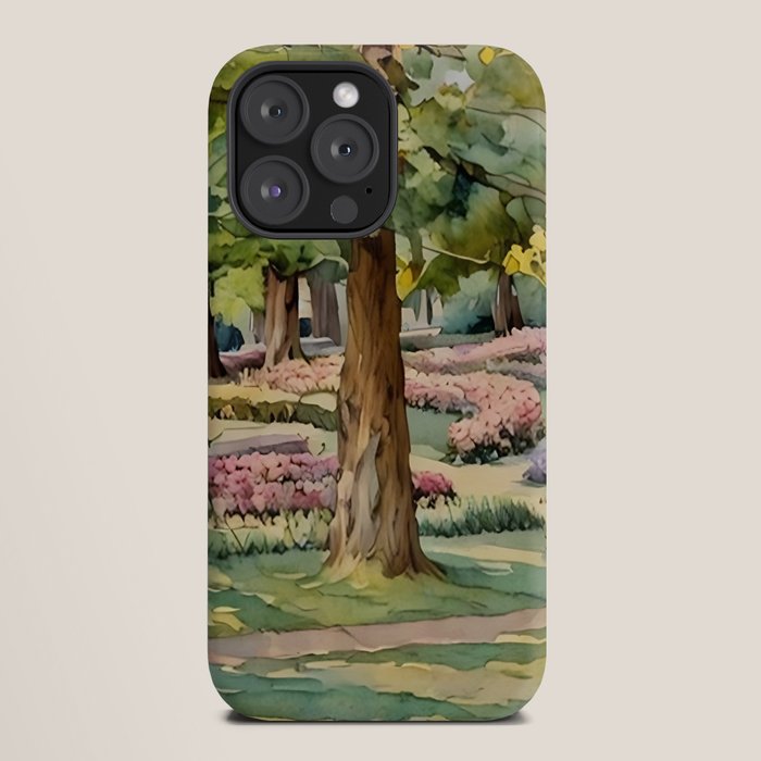 A beautiful day at the park iPhone Case