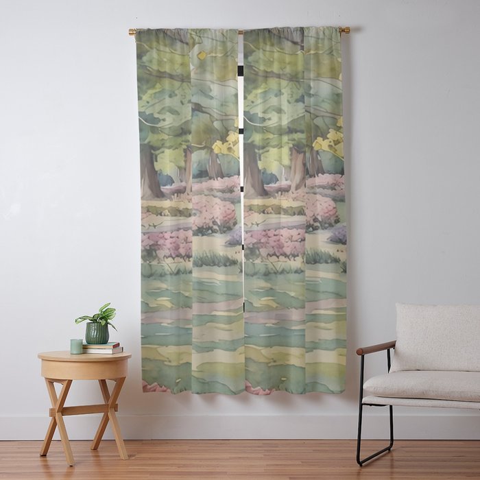 A beautiful day at the park Window Curtain