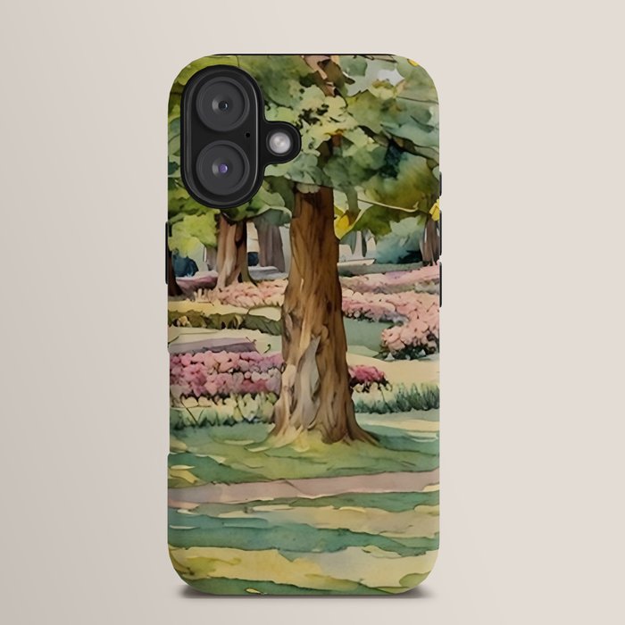 A beautiful day at the park iPhone Case