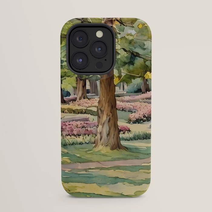 A beautiful day at the park iPhone Case