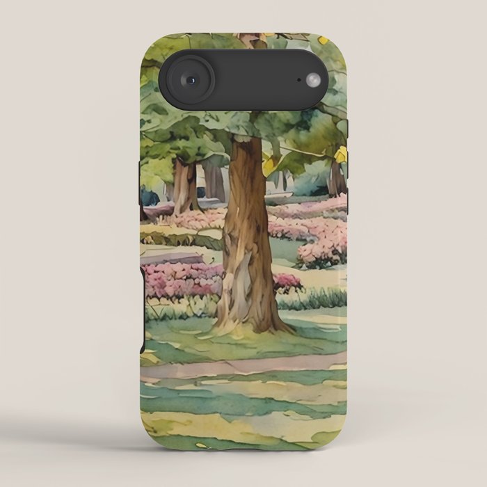 A beautiful day at the park iPhone Case