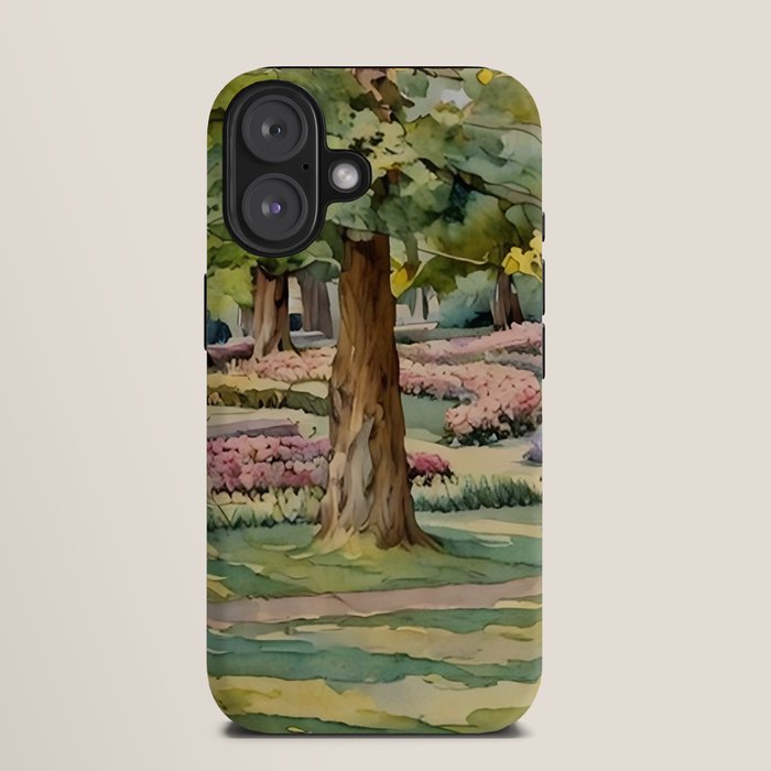 A beautiful day at the park iPhone Case