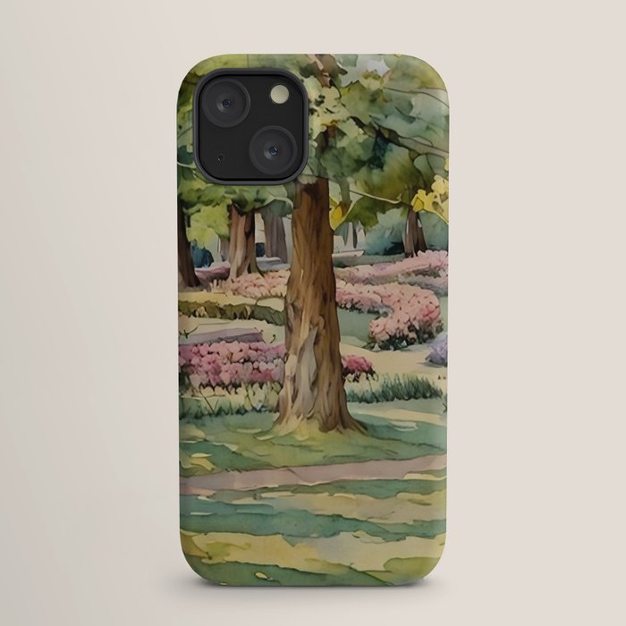 A beautiful day at the park iPhone Case