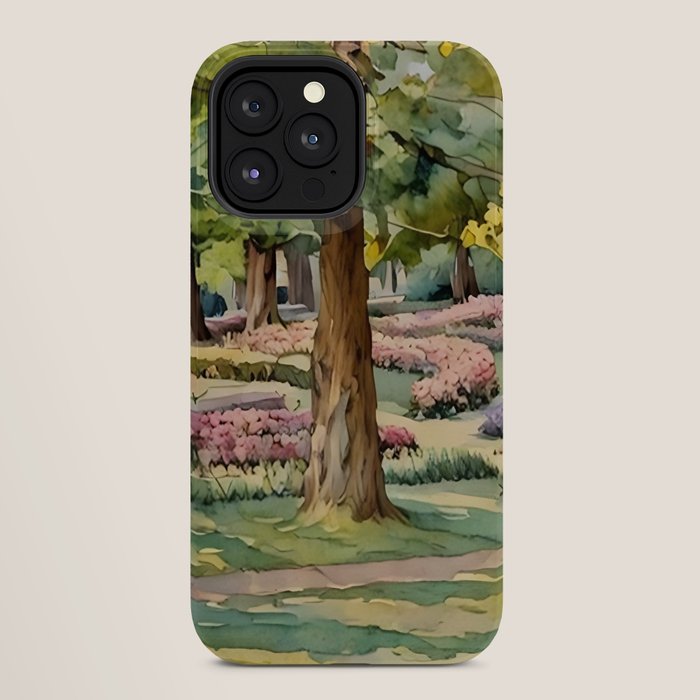 A beautiful day at the park iPhone Case