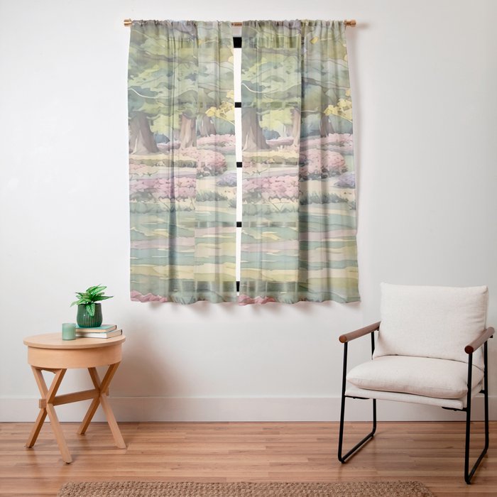 A beautiful day at the park Window Curtain