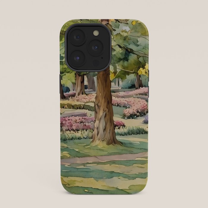 A beautiful day at the park iPhone Case