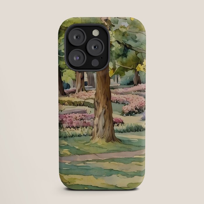 A beautiful day at the park iPhone Case
