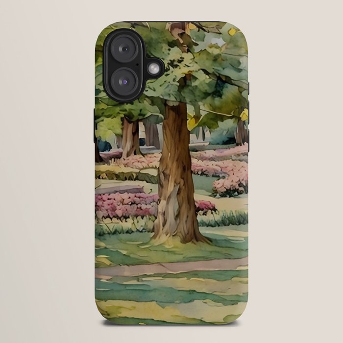 A beautiful day at the park iPhone Case