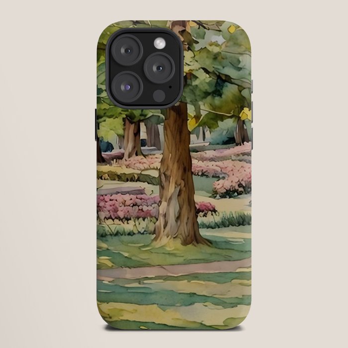 A beautiful day at the park iPhone Case