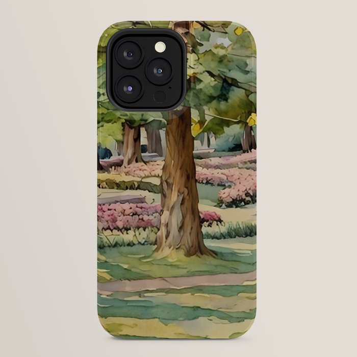 A beautiful day at the park iPhone Case