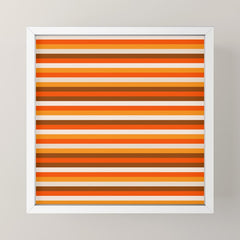 70s Fine Stripes in Retro Orange and Brown Mini Art Print