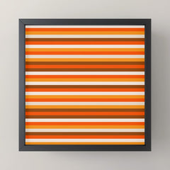 70s Fine Stripes in Retro Orange and Brown Mini Art Print