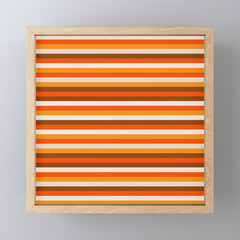 70s Fine Stripes in Retro Orange and Brown Mini Art Print