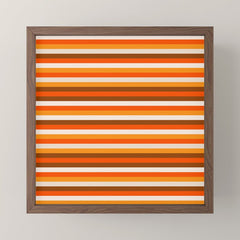 70s Fine Stripes in Retro Orange and Brown Mini Art Print