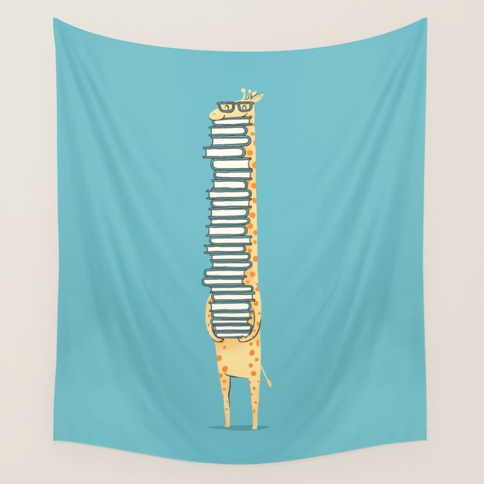 A Book Lover (blue) Wall Tapestry