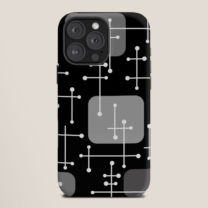 1950s Eames Era Art Crosshairs Black White iPhone Case