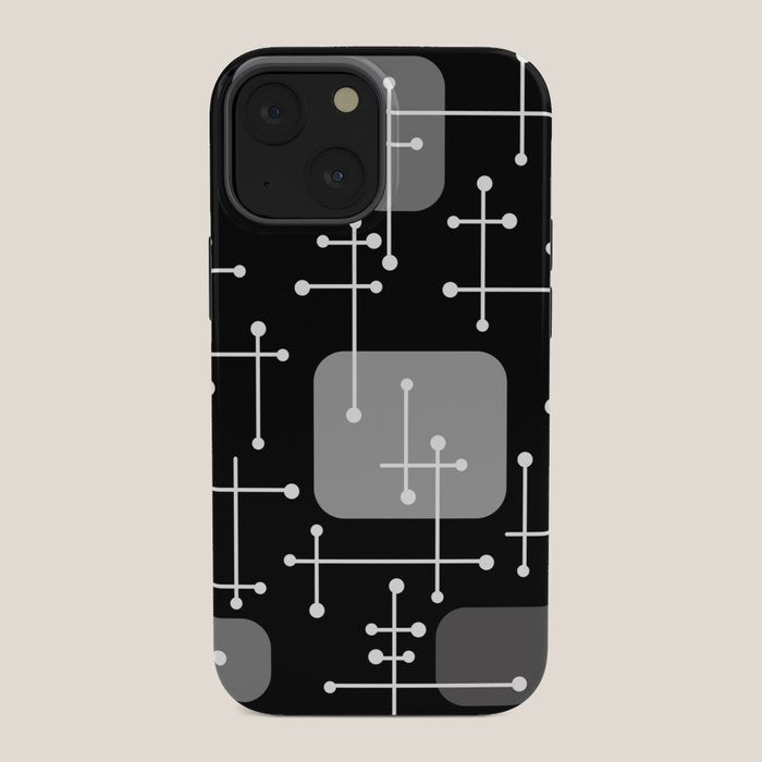 1950s Eames Era Art Crosshairs Black White iPhone Case