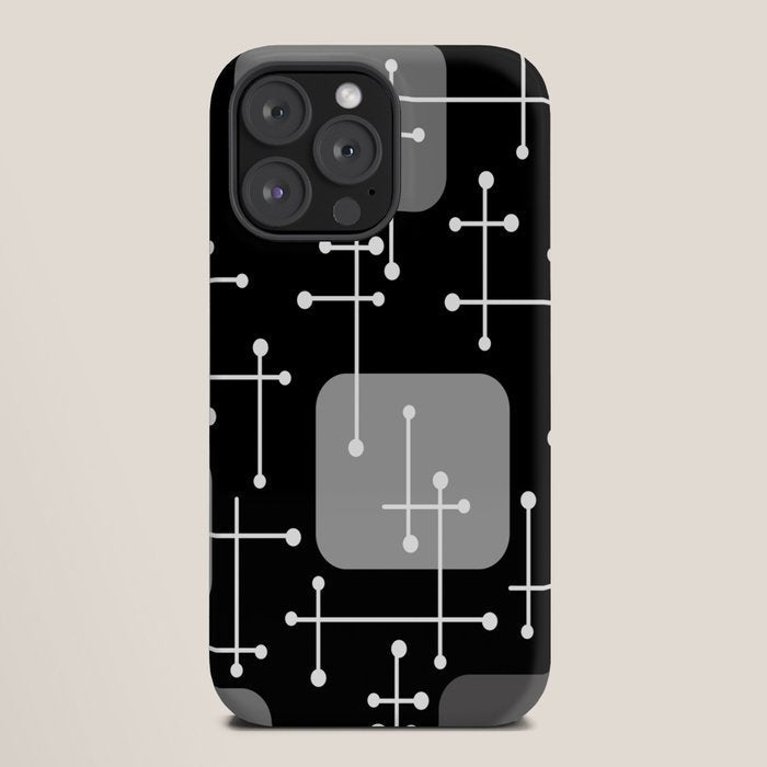 1950s Eames Era Art Crosshairs Black White iPhone Case