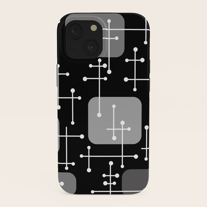 1950s Eames Era Art Crosshairs Black White iPhone Case