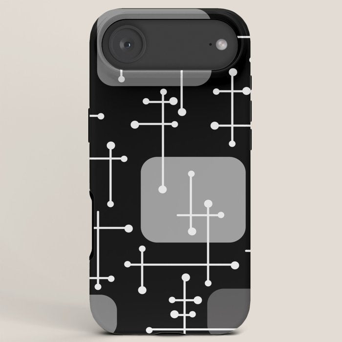 1950s Eames Era Art Crosshairs Black White iPhone Case