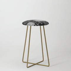 1950s Eames Era Art Crosshairs Black White Stool