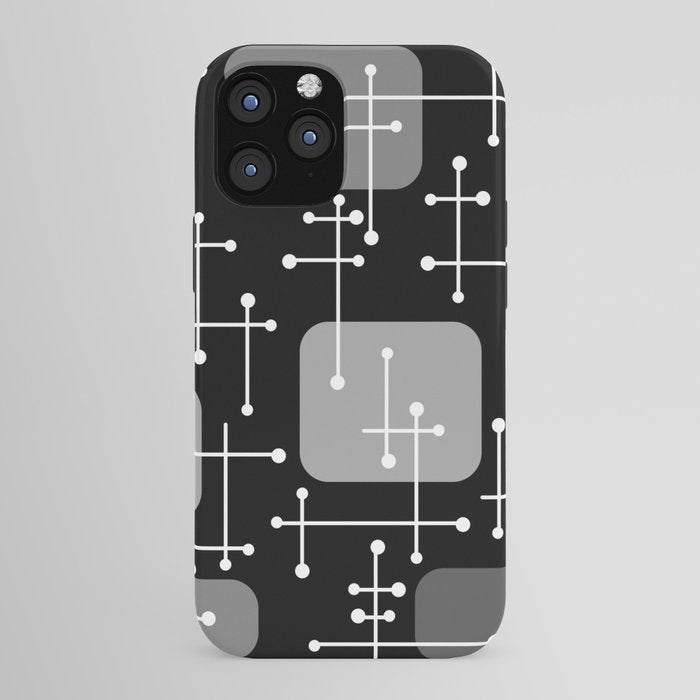 1950s Eames Era Art Crosshairs Black White iPhone Case