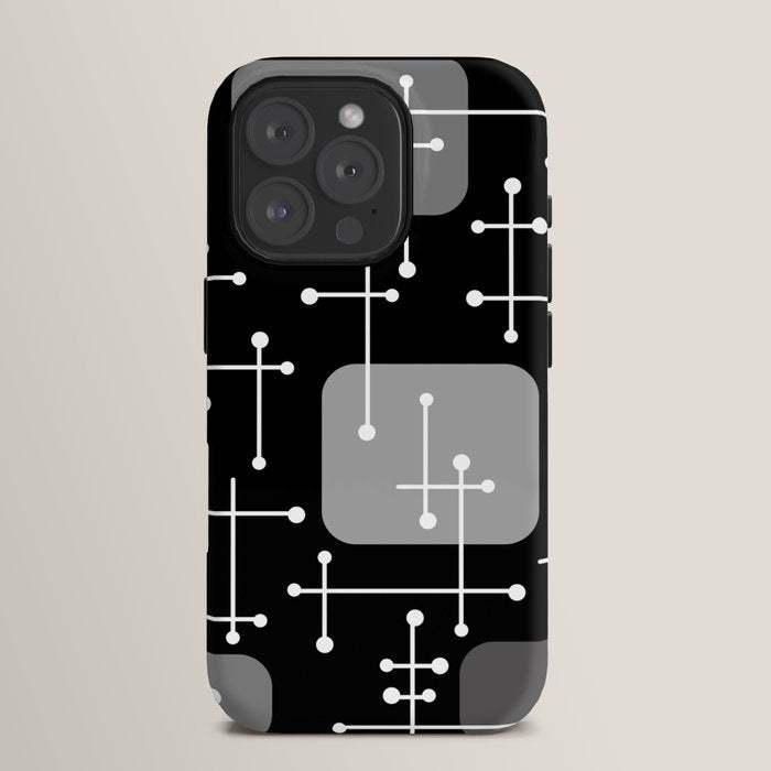 1950s Eames Era Art Crosshairs Black White iPhone Case