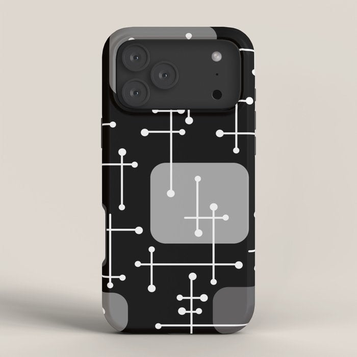 1950s Eames Era Art Crosshairs Black White iPhone Case