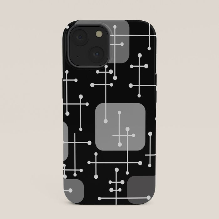 1950s Eames Era Art Crosshairs Black White iPhone Case