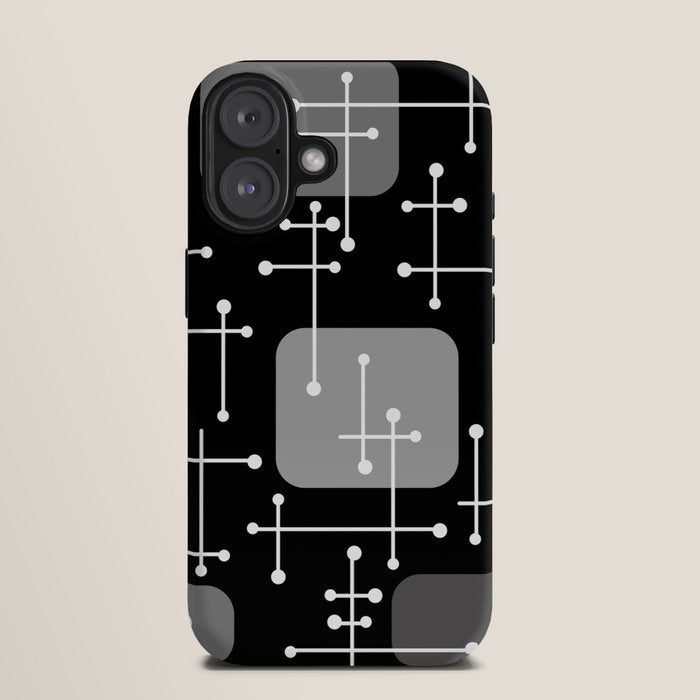 1950s Eames Era Art Crosshairs Black White iPhone Case
